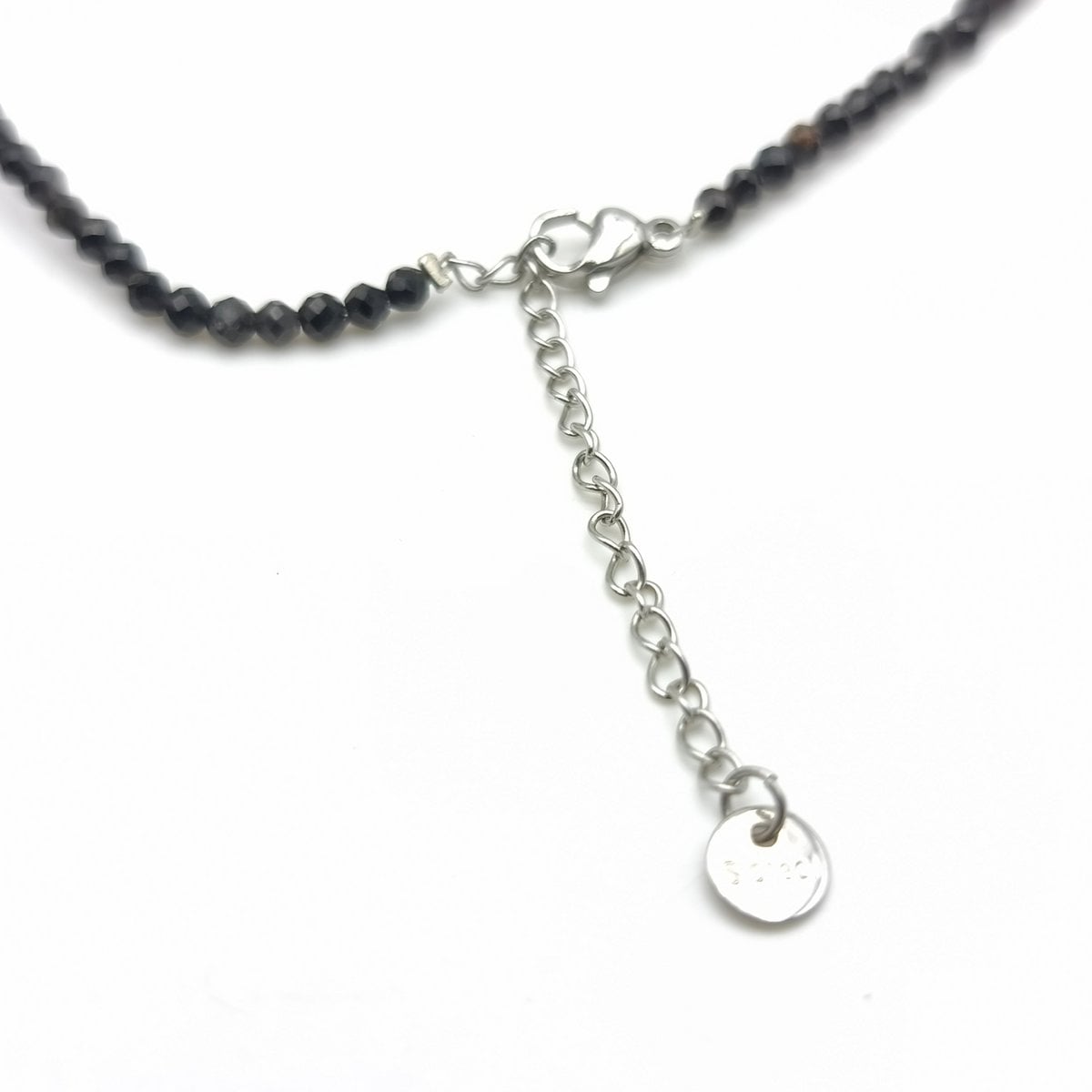Collier perles facettées - Tourmaline noire (3 mm)