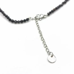 Collier perles facettées - Tourmaline noire (3 mm)