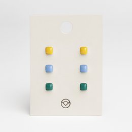 Set di 3 orecchini con pietra • Vetro riciclato e acciaio inossidabile • 20 colori