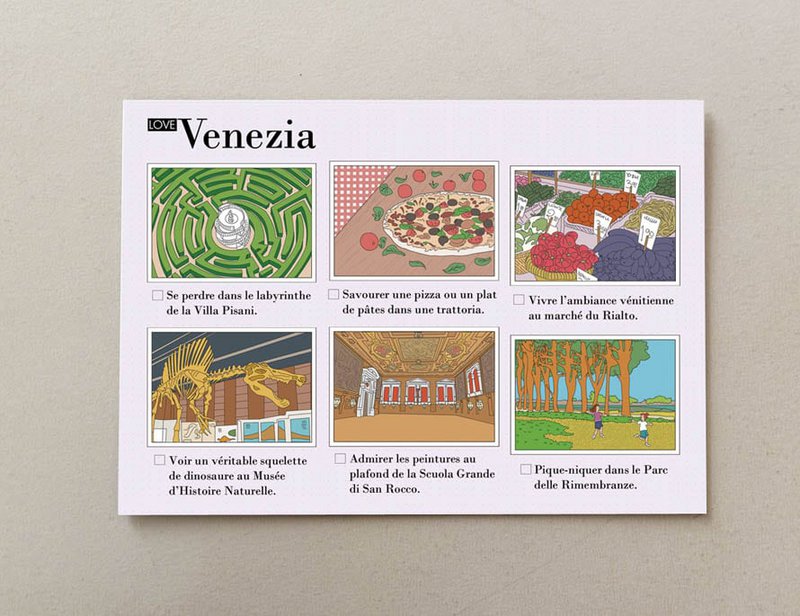 Pack de 4 postales ilustradas Venecia