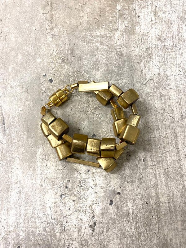 Mini Cubes Double Bracelet - Orange
