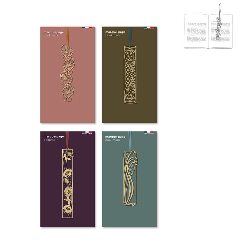 Display voll mit 48 Metall-Lesezeichen – Jugendstil + Gratis-Display