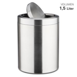 Table top waste bin made of stainless steel