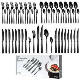 Besteckset Essential - 8 Personen / Schwarzer 18.0 Edelstahl
