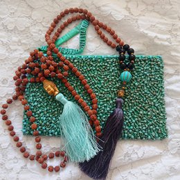 Pochette Lola turquoise en perles de verre