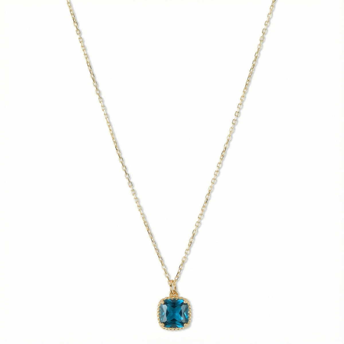 Birthstone Necklace December blue topaz