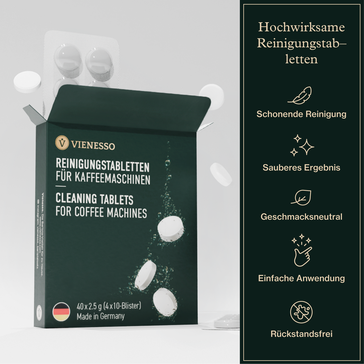 Rengøringstabletter til fuldautomatiske kaffemaskiner (40x2,5 g)