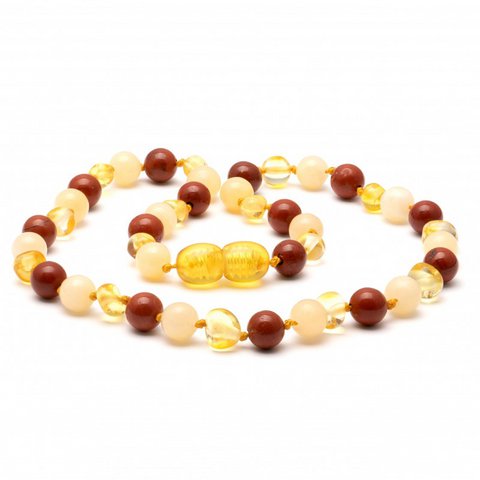Baltische Bernstein- und Gemstone -Halskette 17