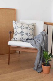 Don Pillow-Cover Grey, Soft Jacquard Cotton Knit