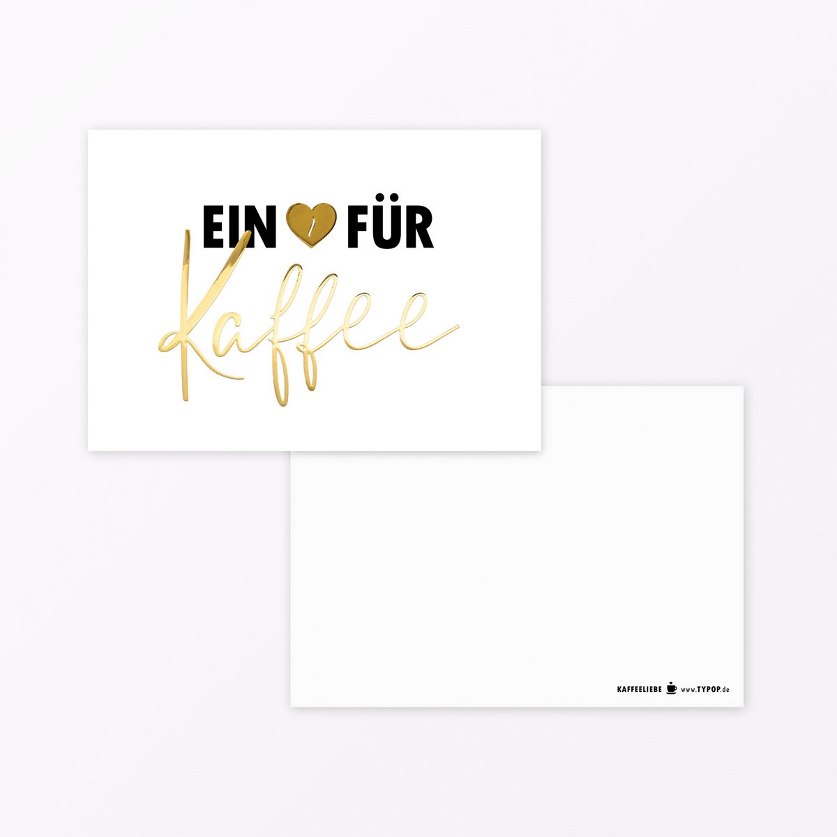 Postkarte "Ein Herz für Kaffee" A6 mit Goldfolie