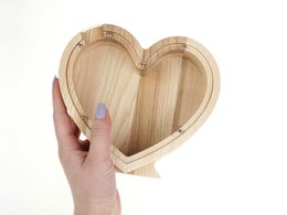 Sparschwein, Holz Sparschwein Herz