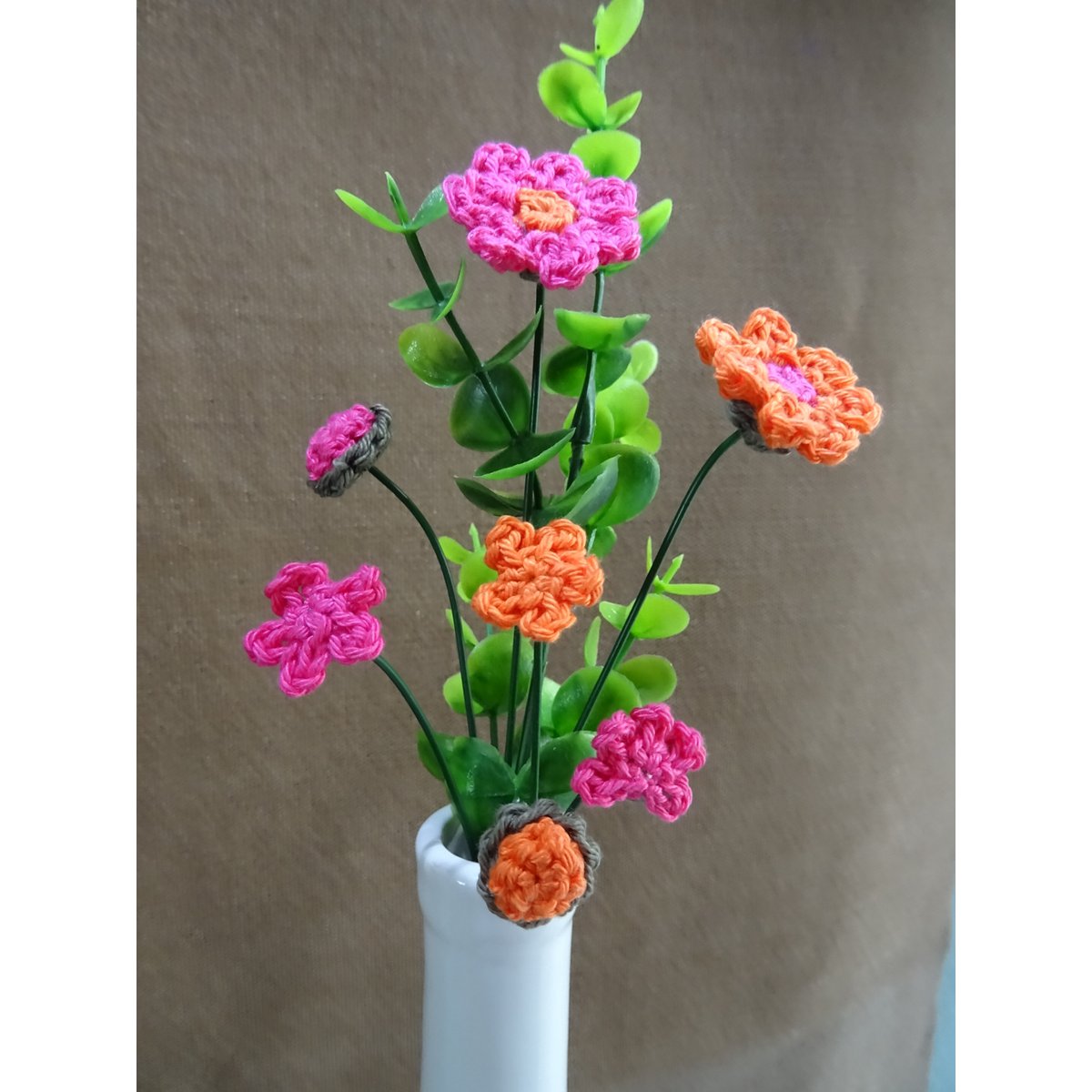 Boeket Roze/Oranje Groen