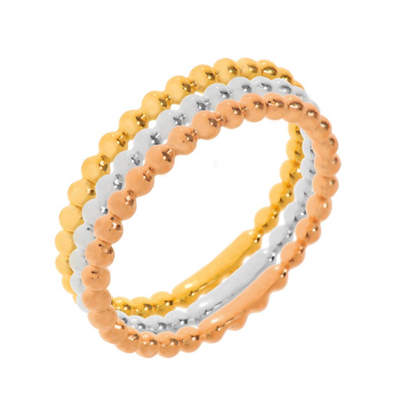 Ball ring, thick, 18k rose gold plated, size 52