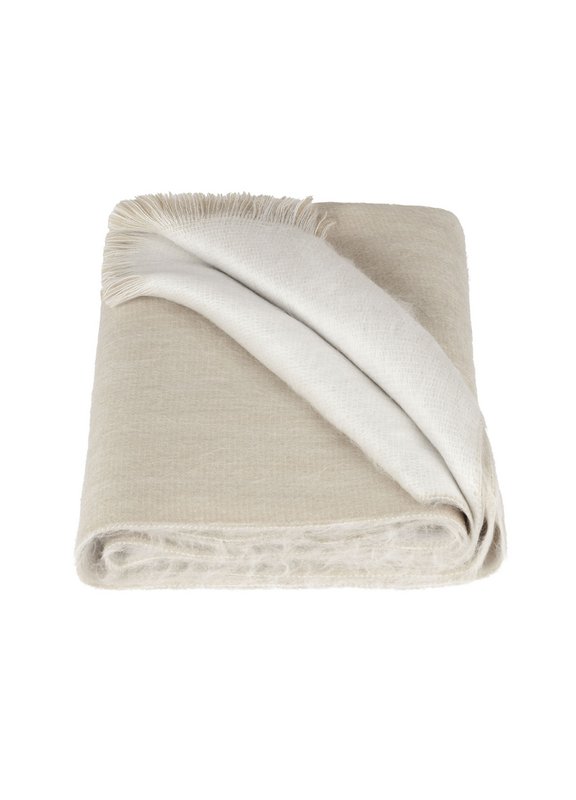 Dobbelt tørklæde Beige / Hvid