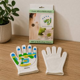 Softening Reflexology SPA Gloves - Hand Care with Jojoba and Olive Oil Gel, Vitamin E and Lavender - Moisturizes and Restores Softness and Suppleness to your Hands