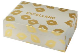 Excellanc gift set with women's wristwatch and three chains, colorful simile trim, silver-colored