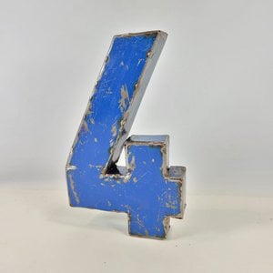 Number digit "4" made from recycled oil drums | 22 or 50 cm | different colors