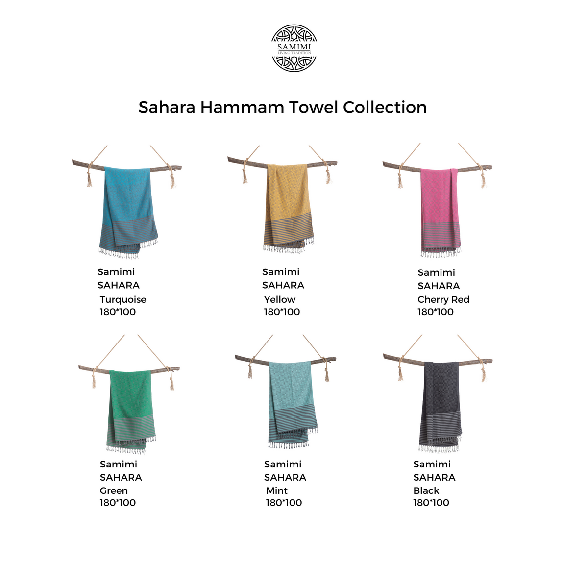 Serviette de Hammam Spa en Coton SAHARA - Compacte - Vert - 180x100 cm
