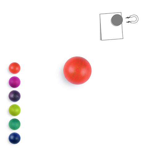 Kleine houten magnetische bal - kleur