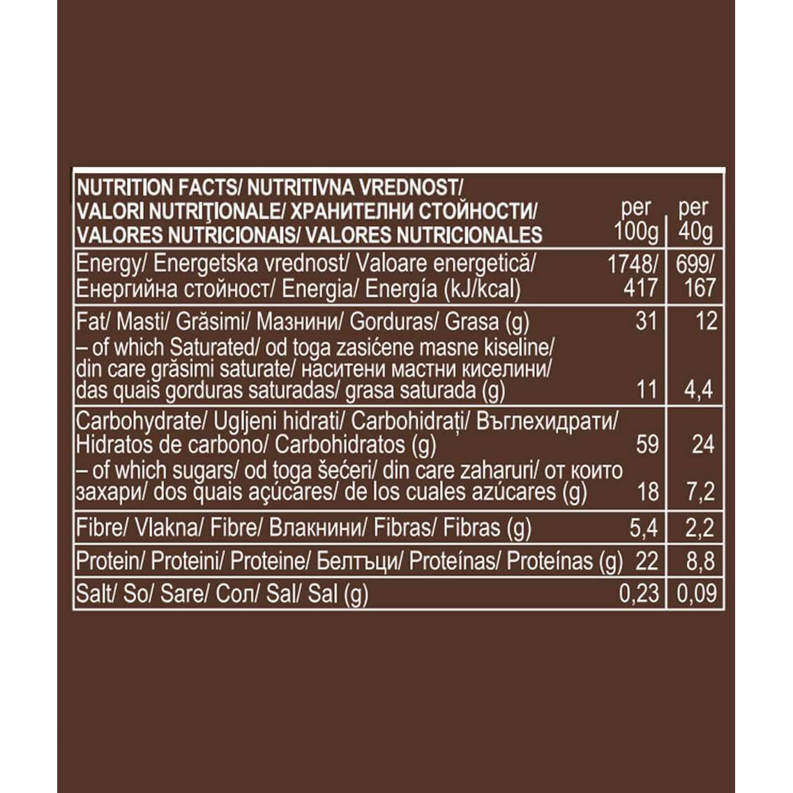 Hazelnut Protein Bar Covered With Chocolate, organic, Roobar, 40g
