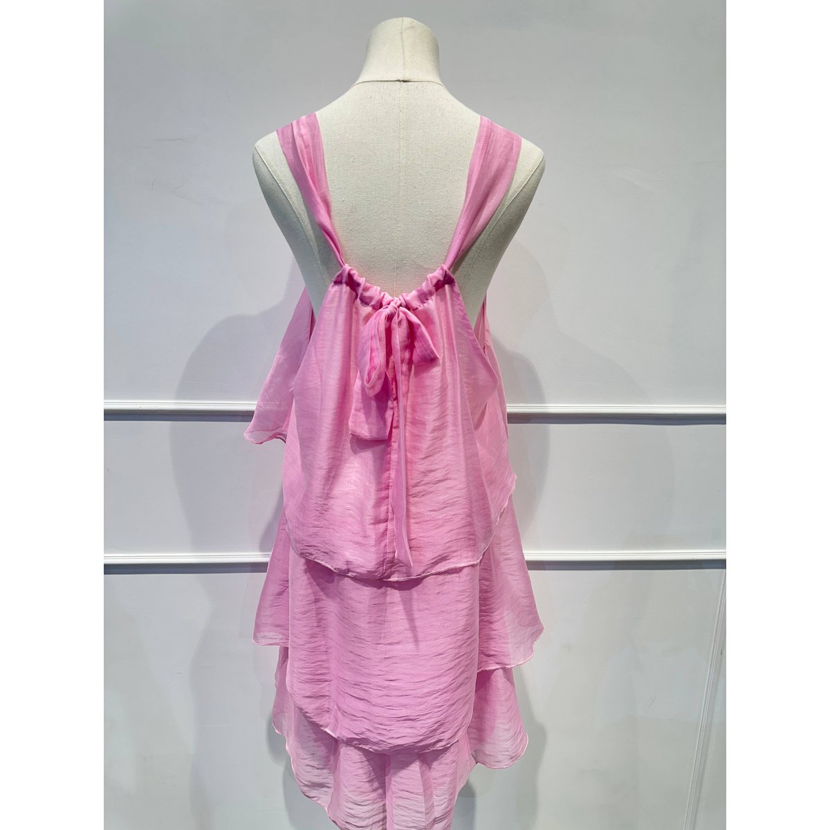 Robe à Volants à Bretelles et Nœud Déco - LYOCELL - 7746