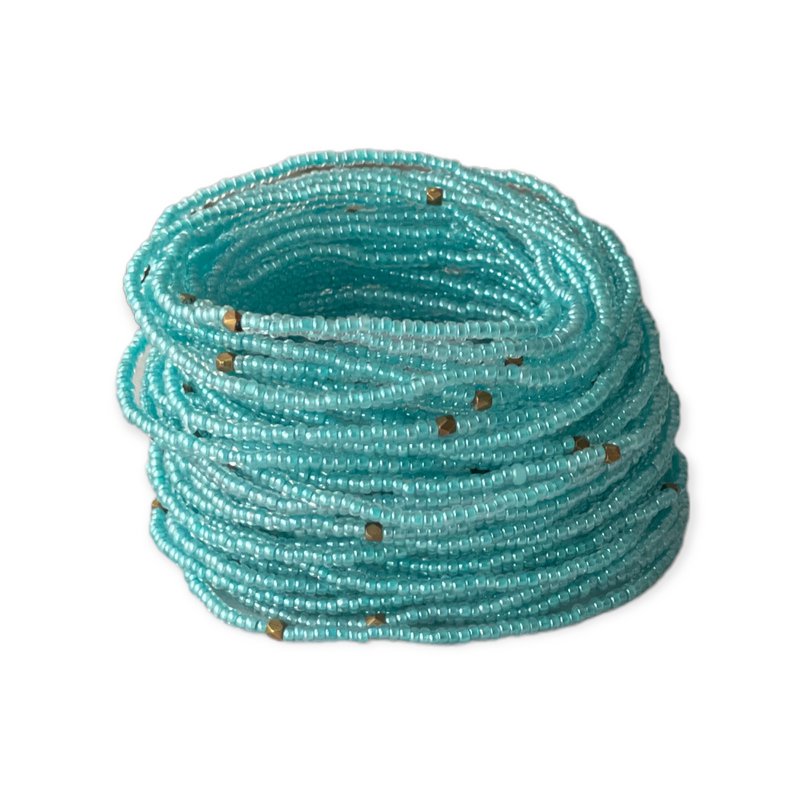 Masai-Perlen-Armband Ozeanblau