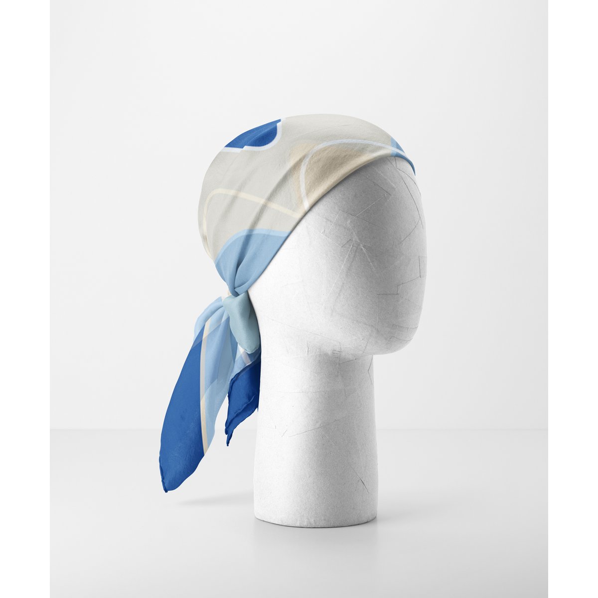 Zijden vierkante sjaal - MUSE 67*67 cm - Blauw