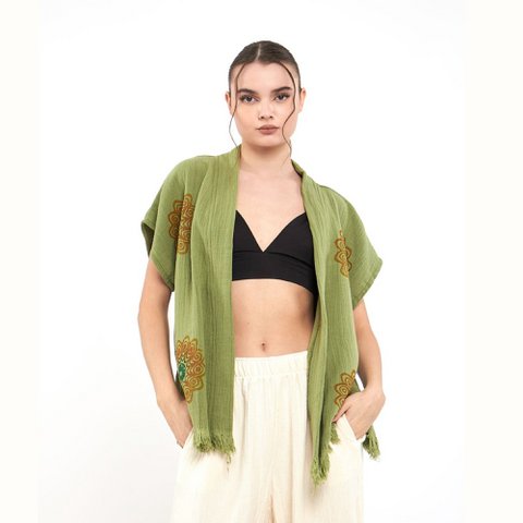 Vest - Flower Of Life - Green
