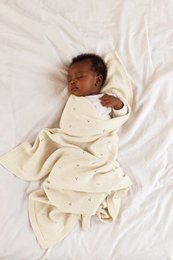 Kocyk niemowlęcy APOLLO – 100% wełny merino – kremowy