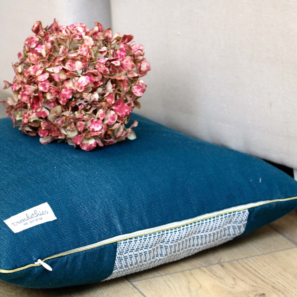 Ami H'Yut blue decorative cushion cover