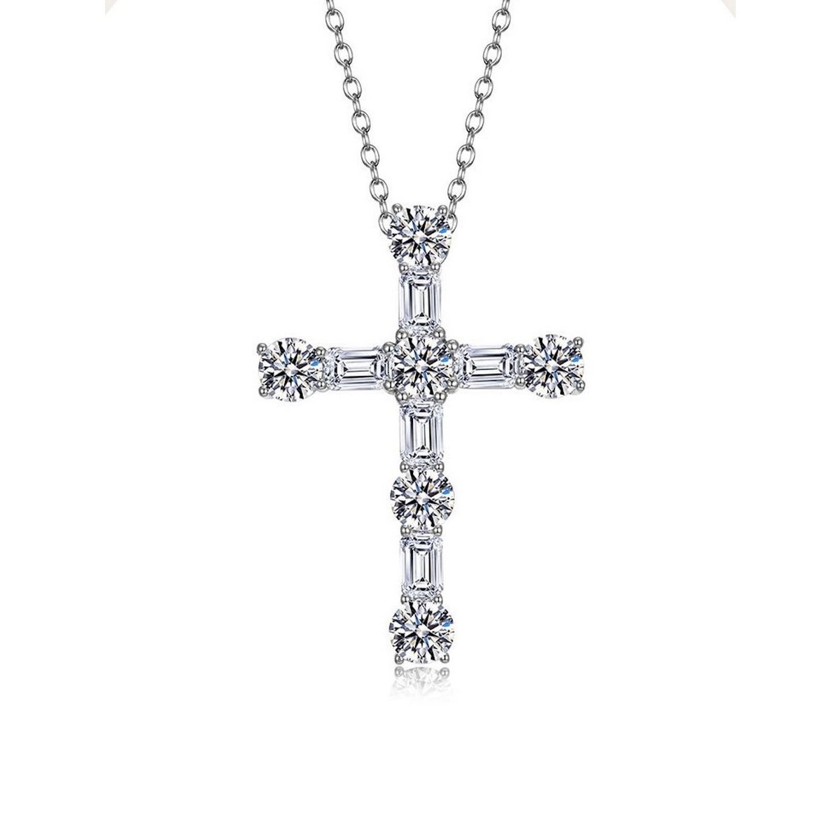 7.3ct Majestic Moissanite Cross Pendant halskæde