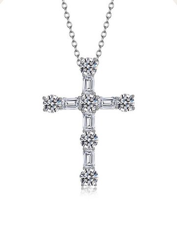 7.3ct Majestic Moissanite Cross Pendant Necklace