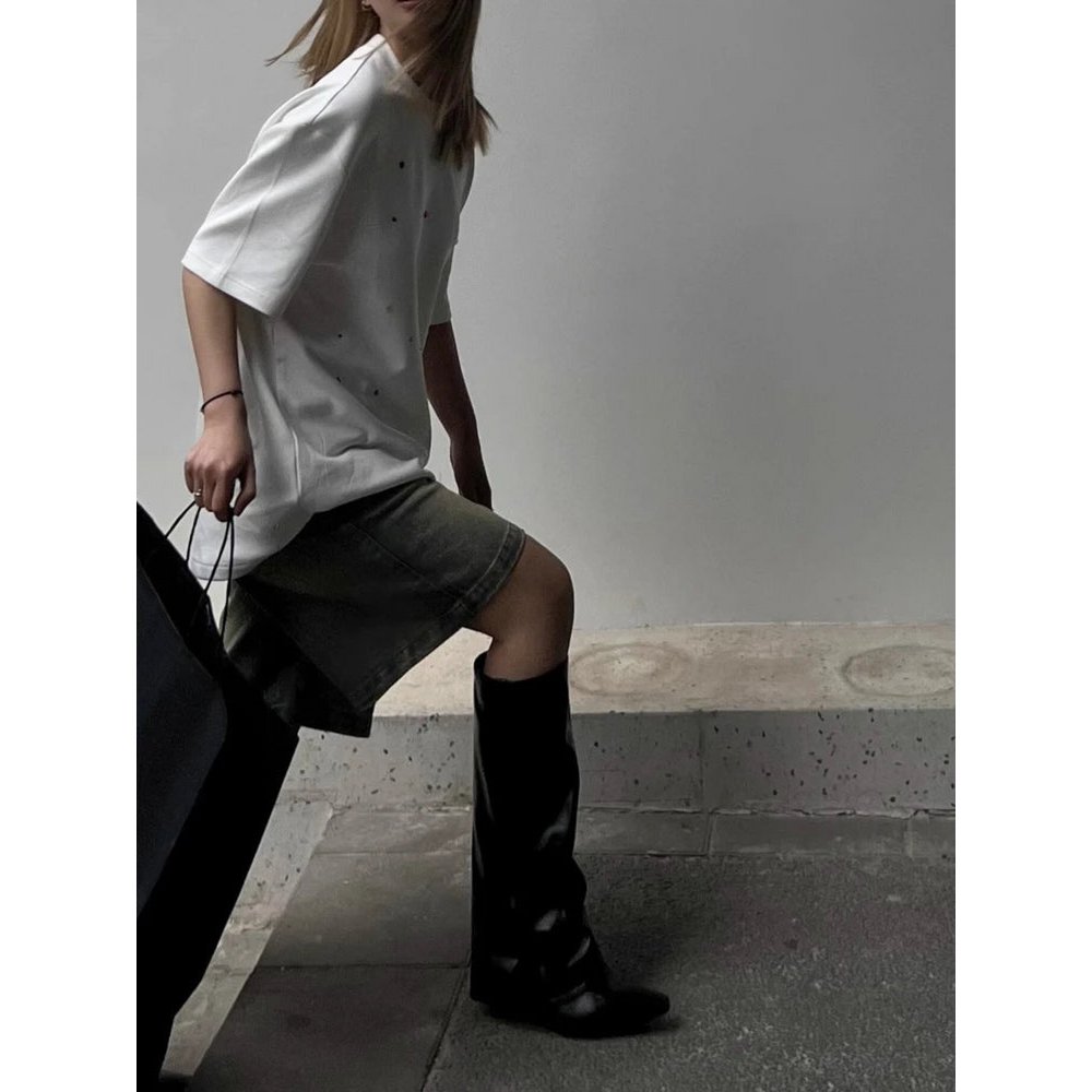 S-4XL Denim Shorts Women Chic Leisure Streetwear High Waist Korean Style Summer Knee Simple Comfortable Students Clothing New