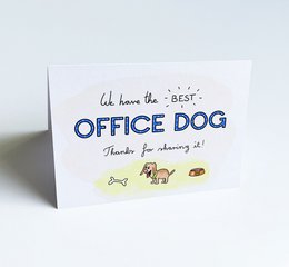 Sjovt kontorhund lykønskningskort