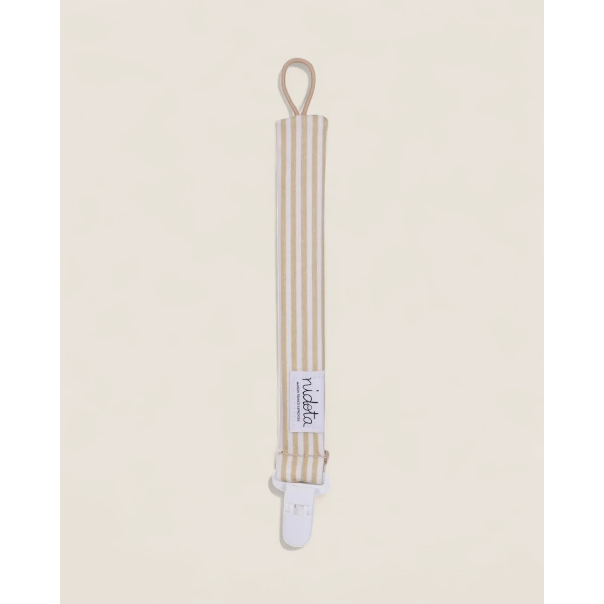 Attache Tétine Classique en coton enduit Sable