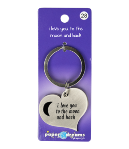 Hart sleutelhanger - I love you to the moon