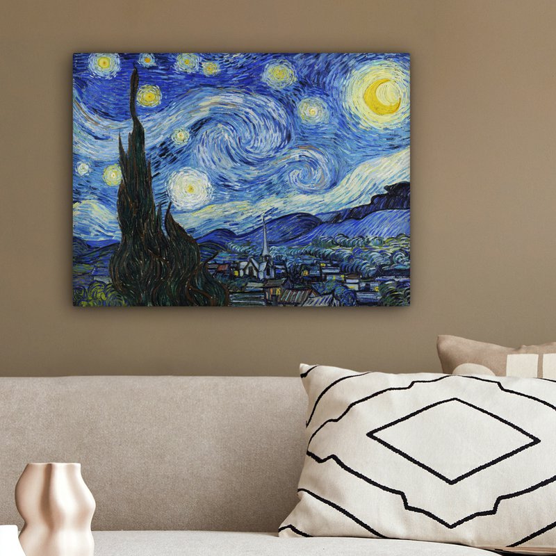 Canvas Maleri - Wall Decoration - De Sterrennacht - Vincent Van Gogh