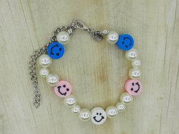 %23257 Pulsera infantil con smiley de perlas OW