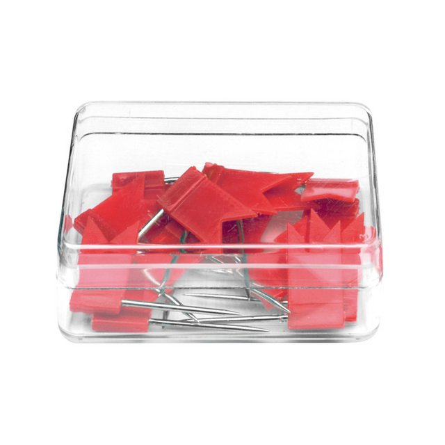 Markeervlaggetjes Alco rood doosje a 20st. 35mm lang en vlaggetje 18x10mm