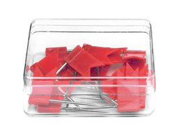 Markeervlaggetjes Alco rood doosje a 20st. 35mm lang en vlaggetje 18x10mm