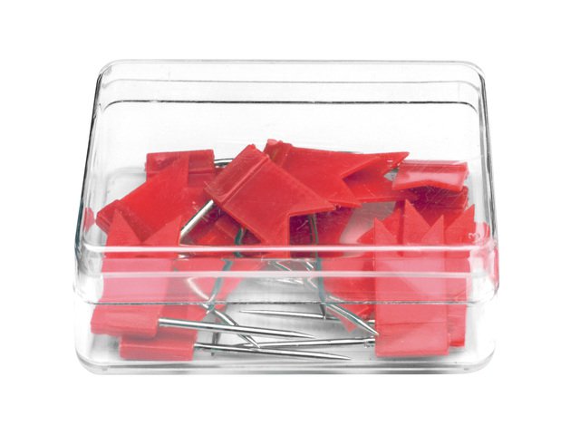 Markeervlaggetjes Alco rood doosje a 20st. 35mm lang en vlaggetje 18x10mm