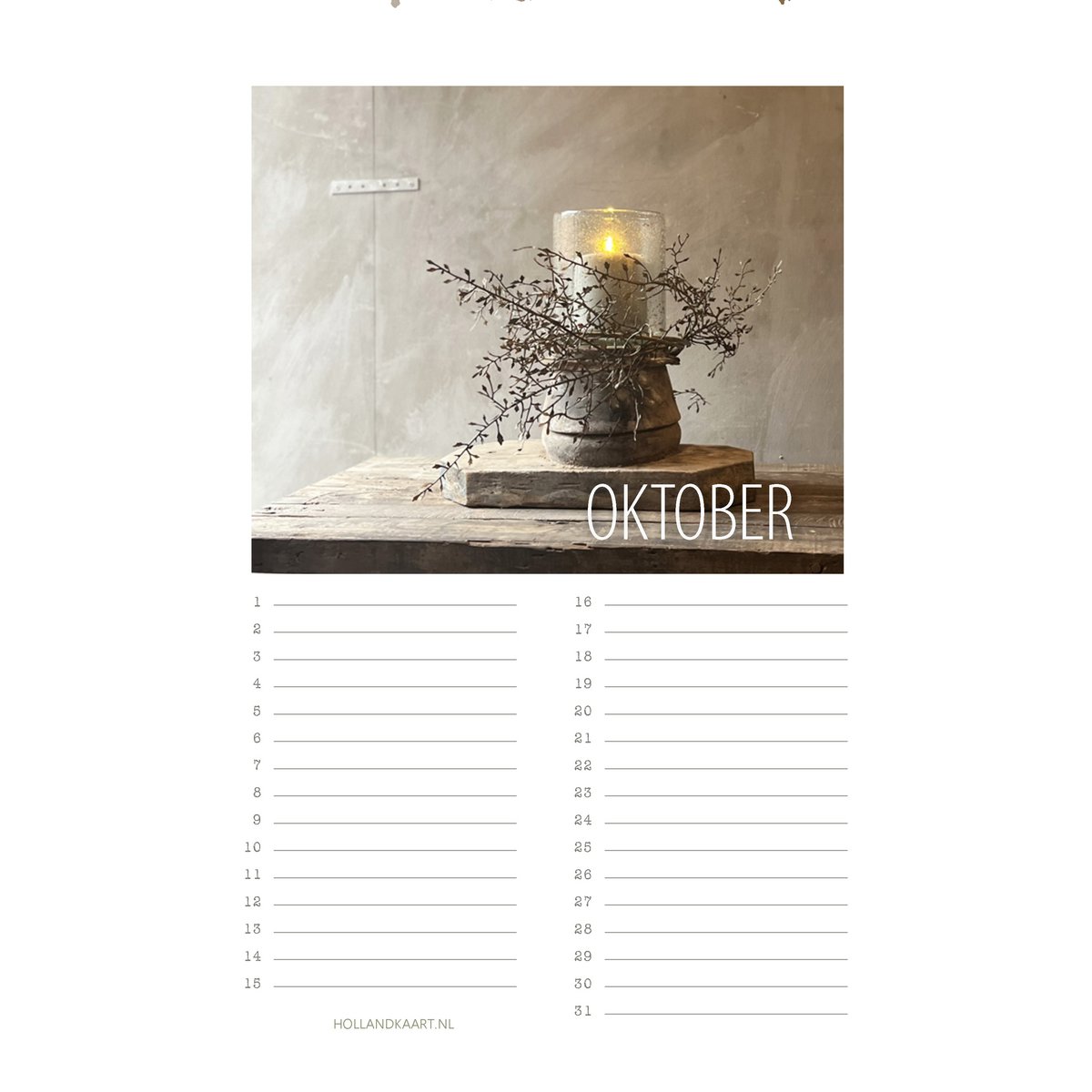 Calendario de cumpleaños No. 5 Rural/sobrio