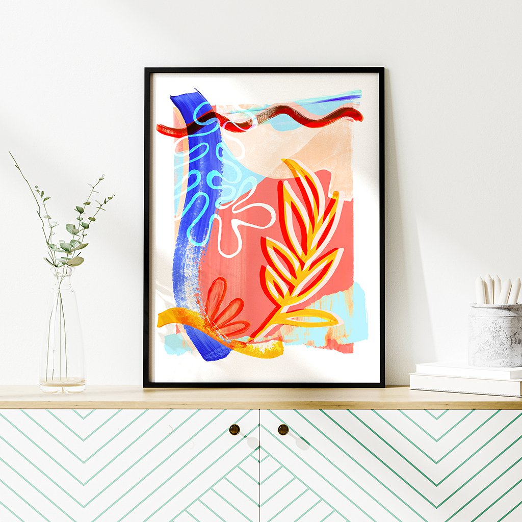 Abstrakcyjne kształty liści Art Print