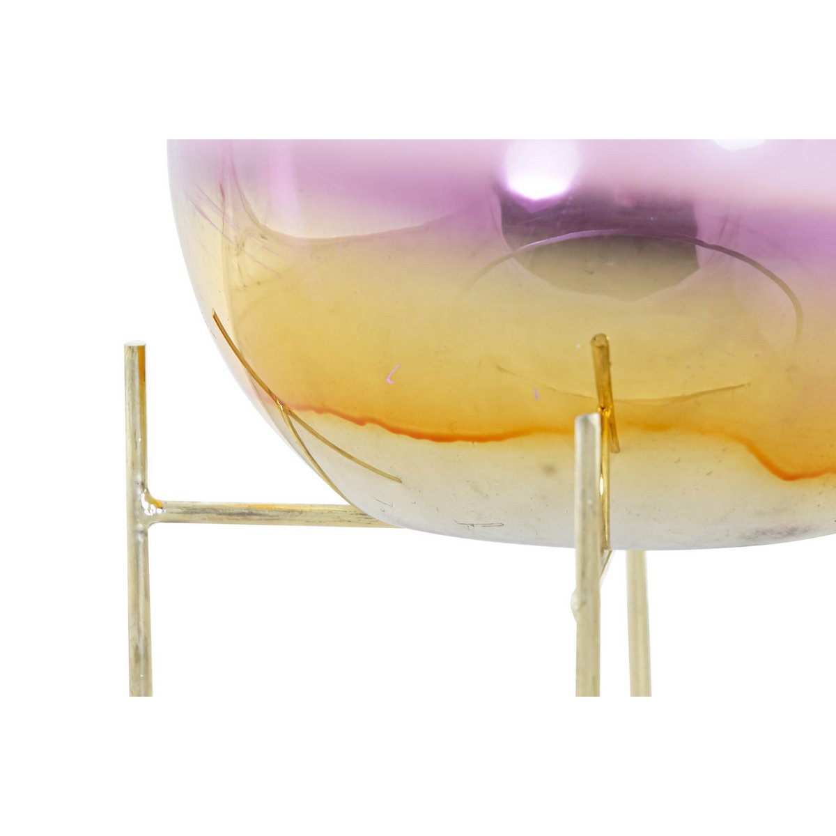 PORTAVELA METAL CRISTAL 19X19X20,5 ROSA LD183061