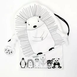 Schwarz-Weiß-Igel-Bettdecke