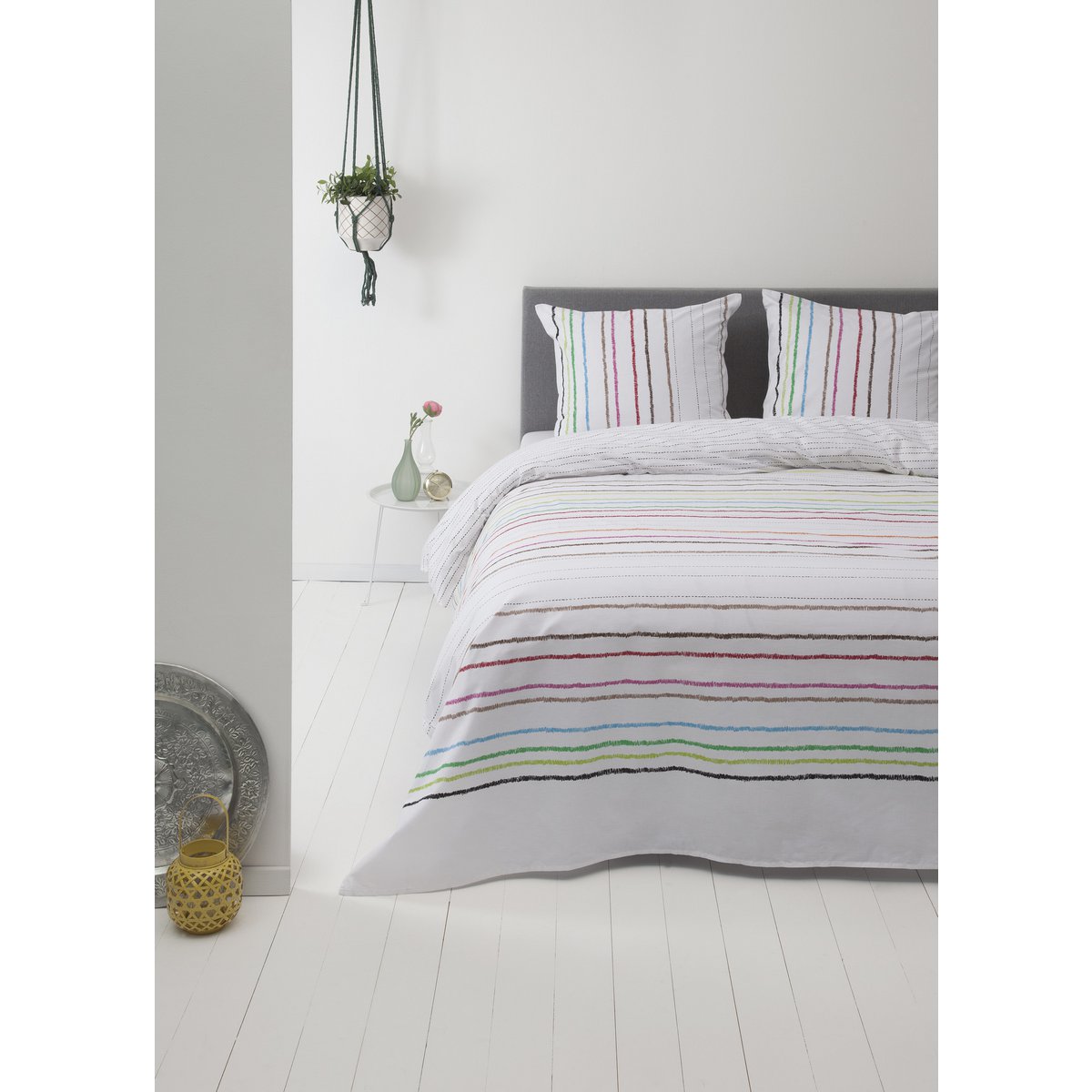 100% Cotton Duvet Cover - Scratch White