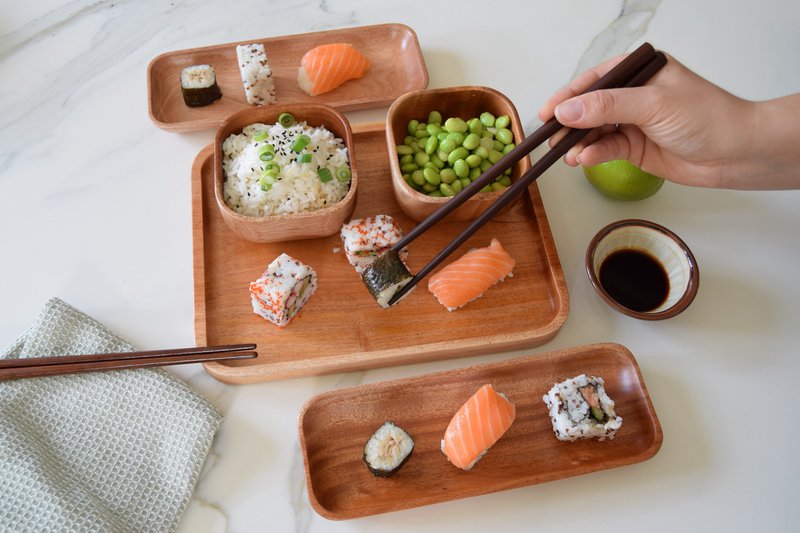 Handmade Tableware - Appetizer Serving Tray 26x20 cm - Eco-friendly - Khaya Wood