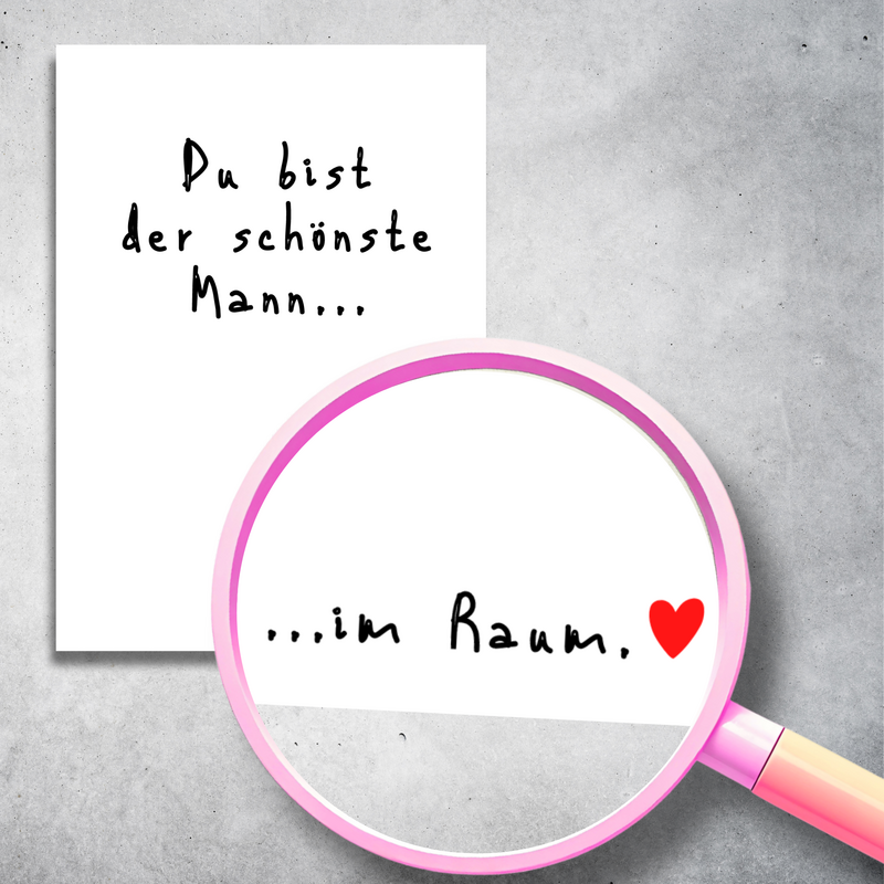Postkarte | Schönste Mann ... im Raum