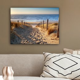 Canvas Maleri - Wall Decoration - Beach - Sea - The Holland - Dunes - Sun