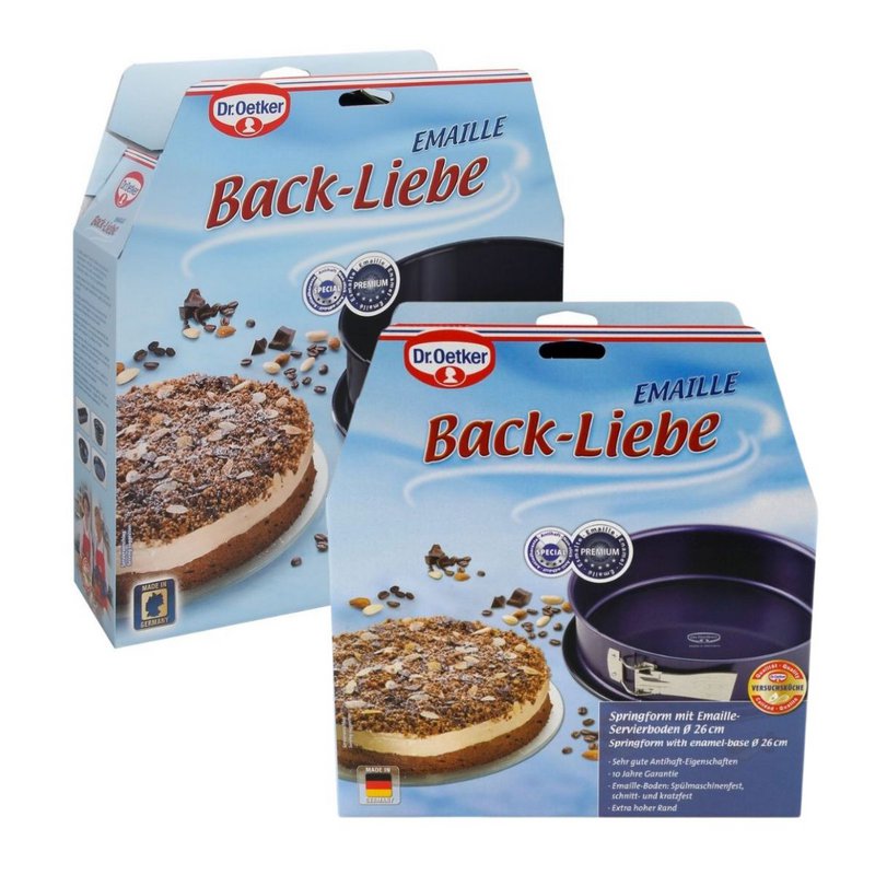 Dr. Oetker Back Liebe Set di padelle a cerniera 26 e 28 cm